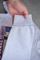 Looney Tunes Football Squad Grey Graphic Crewneck — 1990s (L) - Retrospective Store
