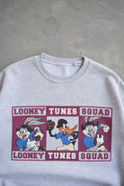 Looney Tunes Football Squad Grey Graphic Crewneck — 1990s (L) - Retrospective Store