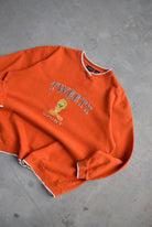 Looney Tunes Tweety Sport Orange Embroidered Crewneck — 2000 (L) - Retrospective Store