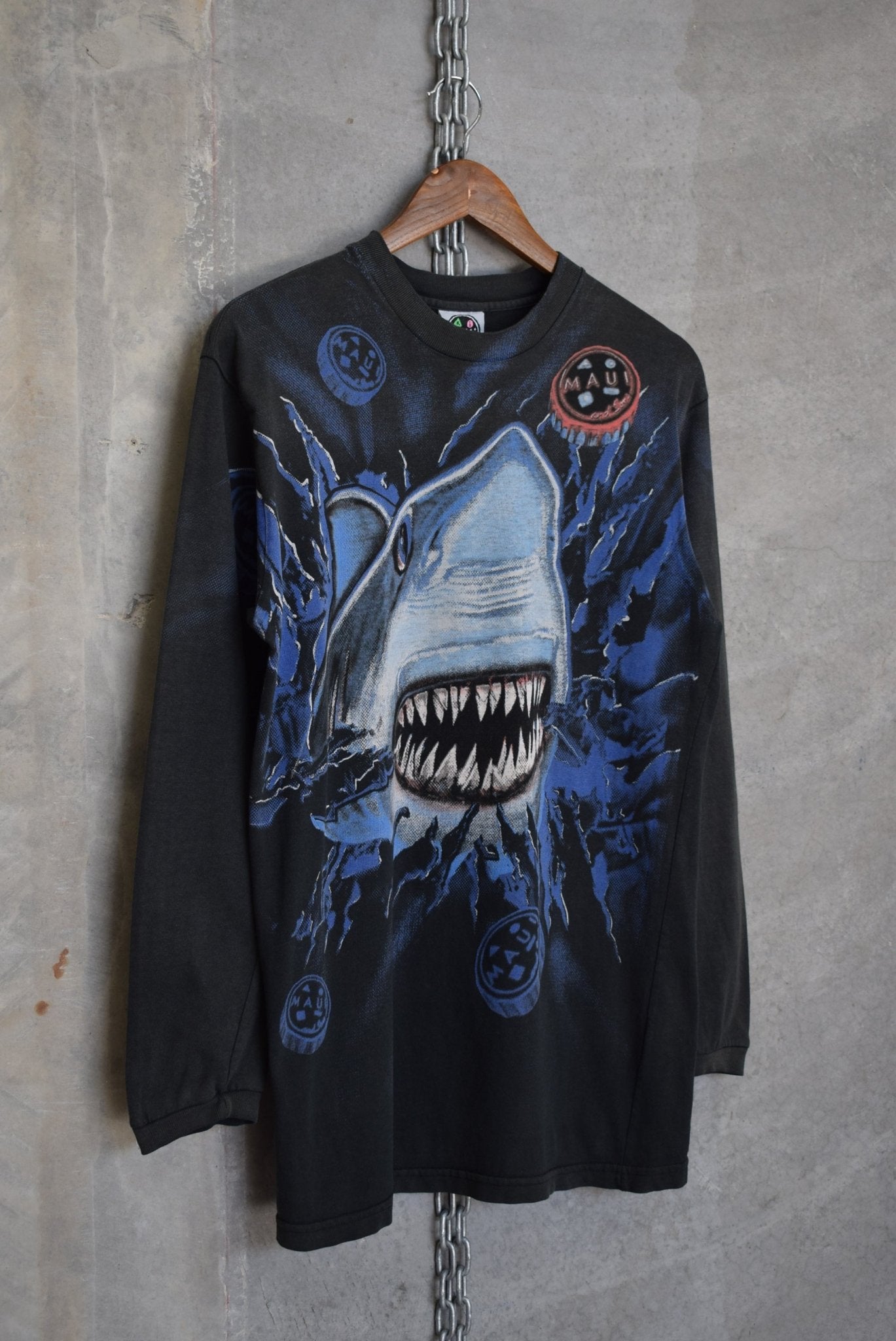 Maui & Sons Surf Long Sleeve Tee — 1990s (S/M) - Retrospective Store