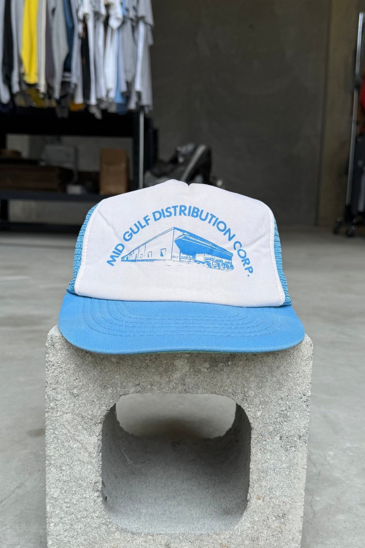 Mid Gulf Distribution Corp. Blue & White Hat — 1990s - Retrospective Store