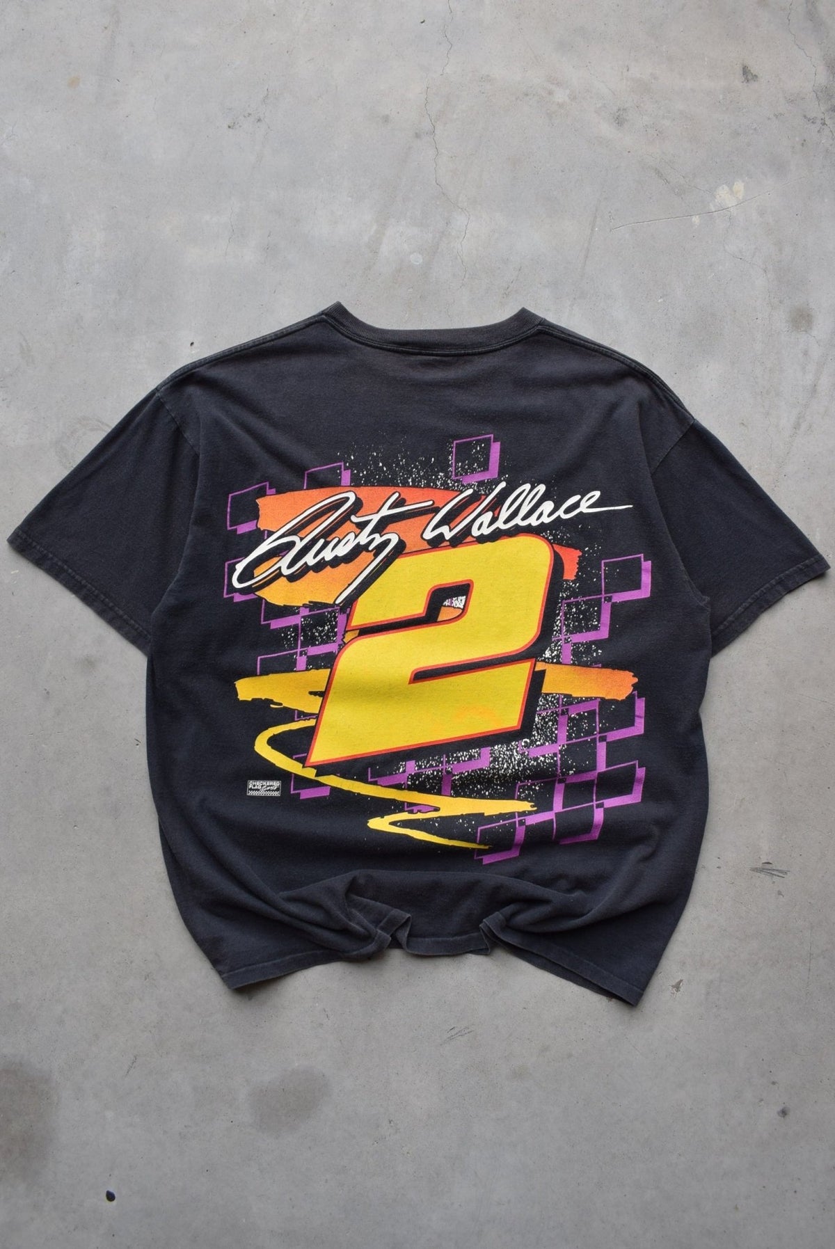 Miller Racing NASCAR Rusty Wallace Black Graphic Tee — 1990s (L/XL) - Retrospective Store