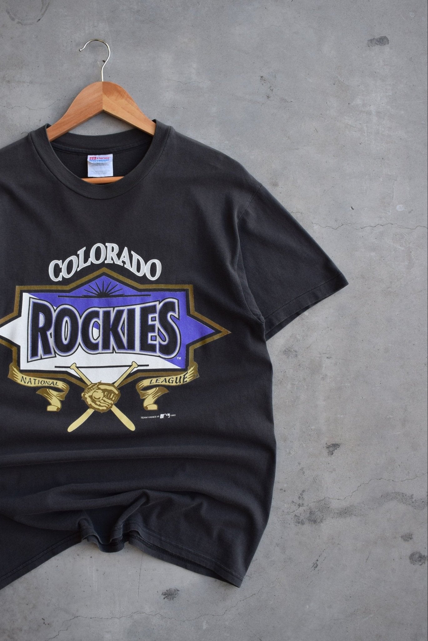 MLB Colorado Rockies Black Graphic Tee — 1995 (M) - Retrospective Store