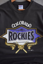 MLB Colorado Rockies Black Graphic Tee — 1995 (M) - Retrospective Store