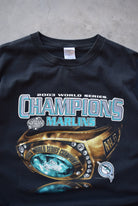 MLB Florida Marlins Champions Black Graphic Tee — 2003 (XL) - Retrospective Store