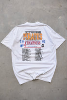 MLB Pittsburgh Pirates Champions White Graphic Tee — 1991 (M) - Retrospective Store