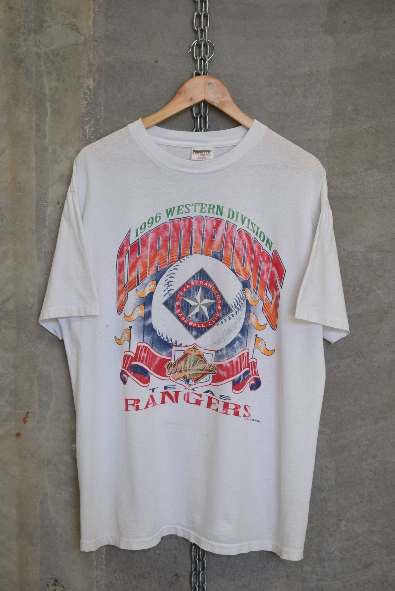 MLB Texas Rangers Champions Tee — 1996 (L/XL) - Retrospective Store