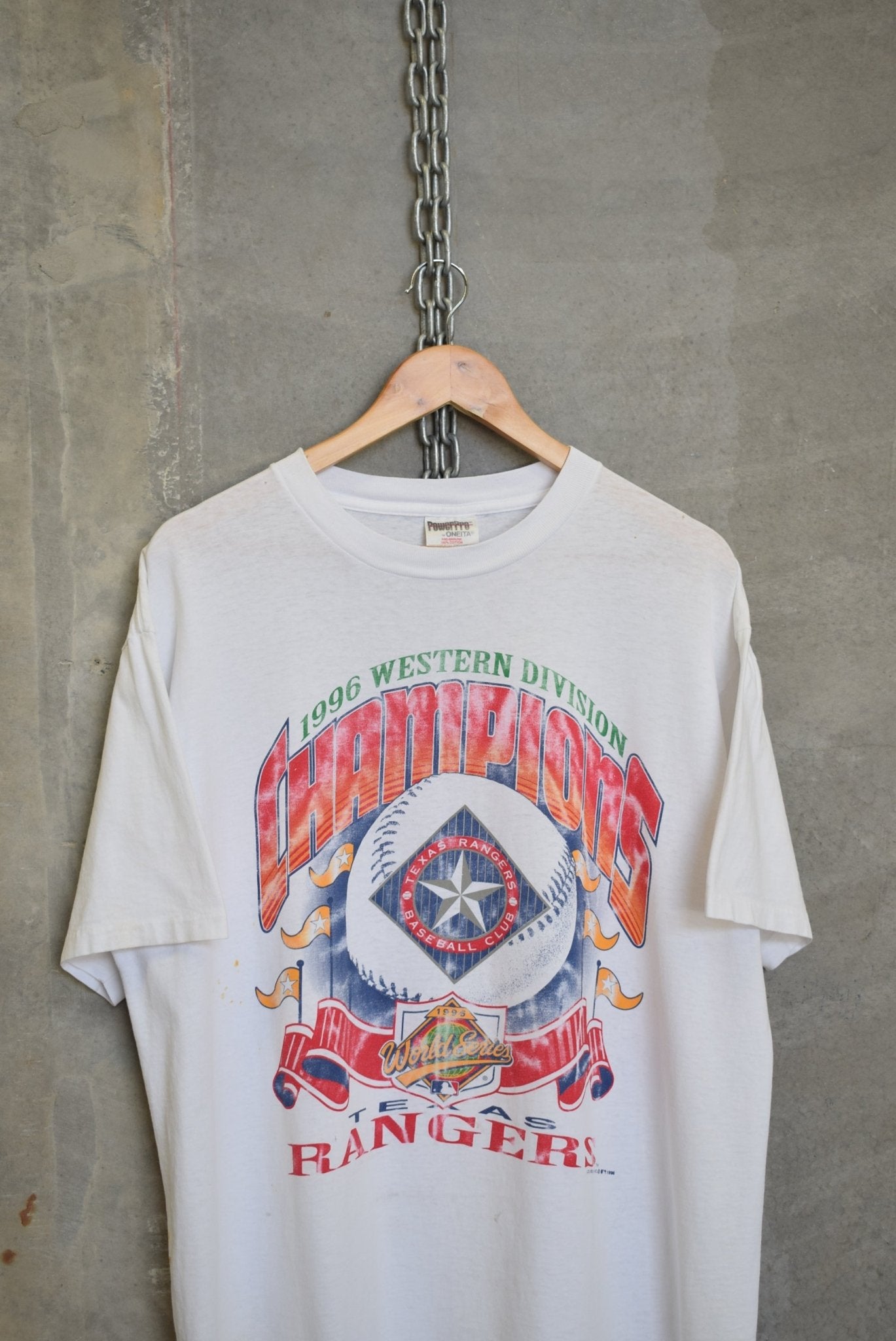 MLB Texas Rangers Champions Tee — 1996 (L/XL) - Retrospective Store