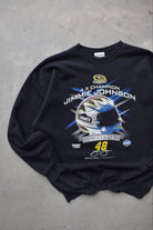 NASCAR 4x Champion Jimmie Johnson Black Graphic Crewneck — 2009 (L) - Retrospective Store