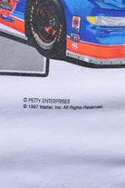 NASCAR Hot Wheels Racing White All-Over-Print Tee — 1997 (XL) - Retrospective Store