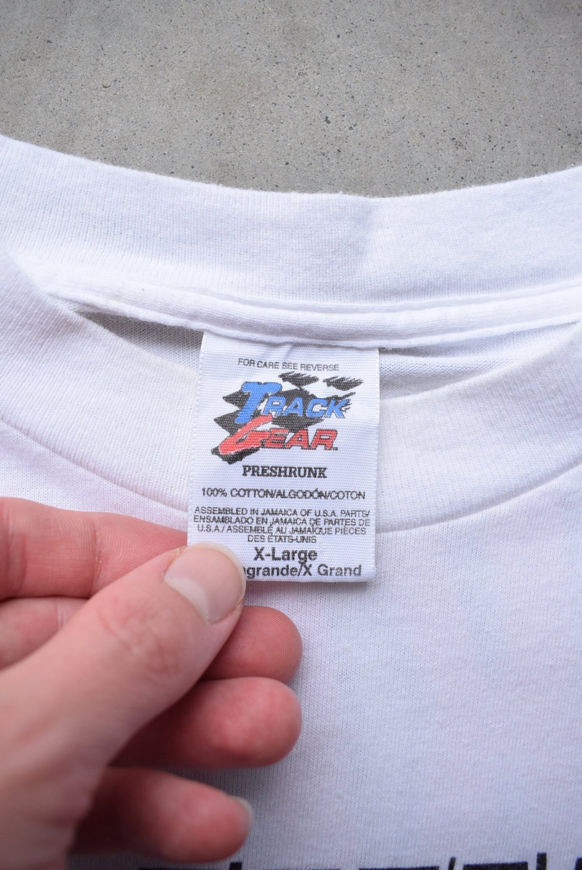 NASCAR Hot Wheels Racing White All-Over-Print Tee — 1997 (XL) - Retrospective Store