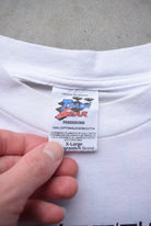NASCAR Hot Wheels Racing White All-Over-Print Tee — 1997 (XL) - Retrospective Store