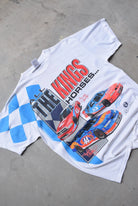 NASCAR Hot Wheels Racing White All-Over-Print Tee — 1997 (XL) - Retrospective Store