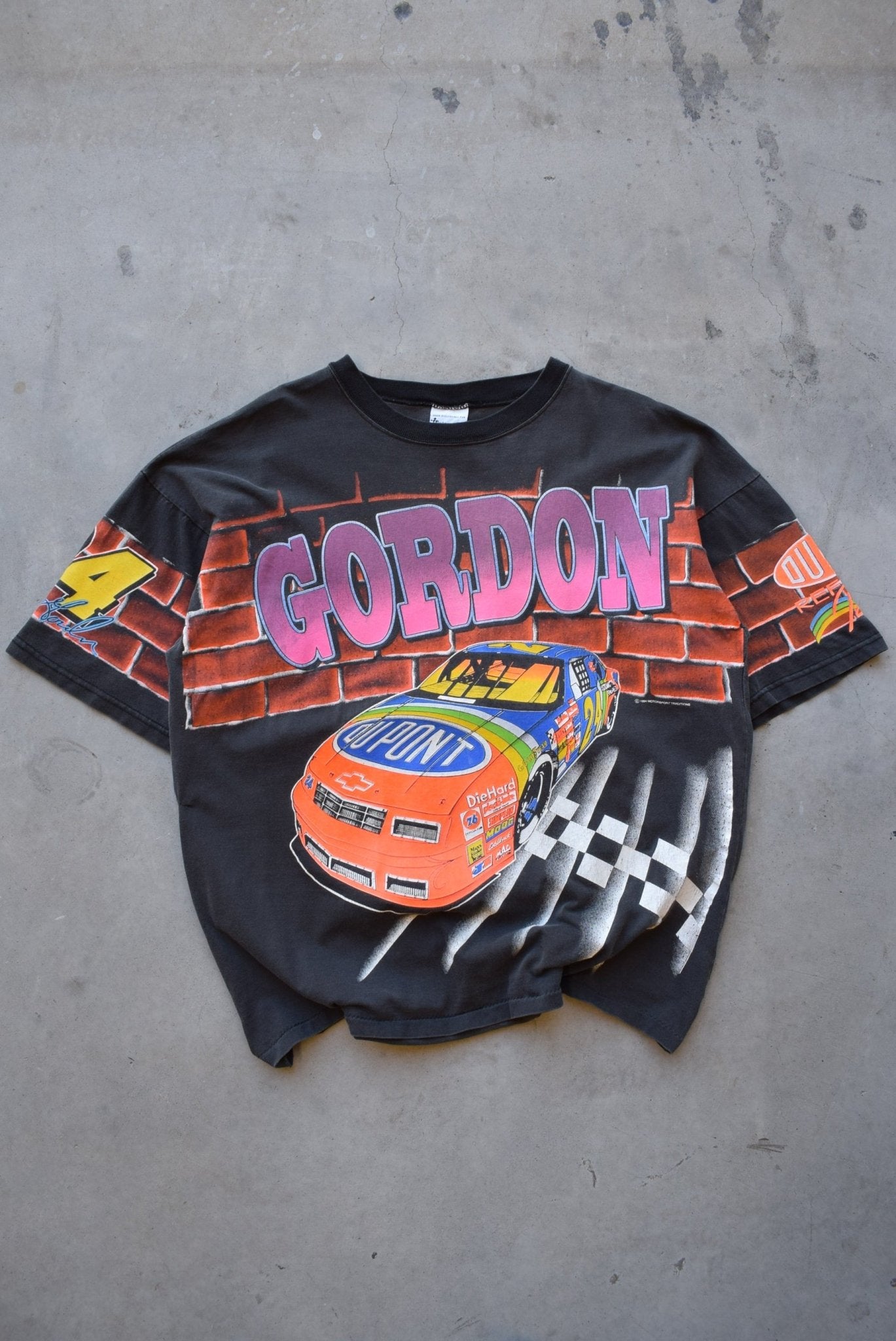 NASCAR Jeff Gordon Black All-Over-Print Tee — 1994 (XL) - Retrospective Store