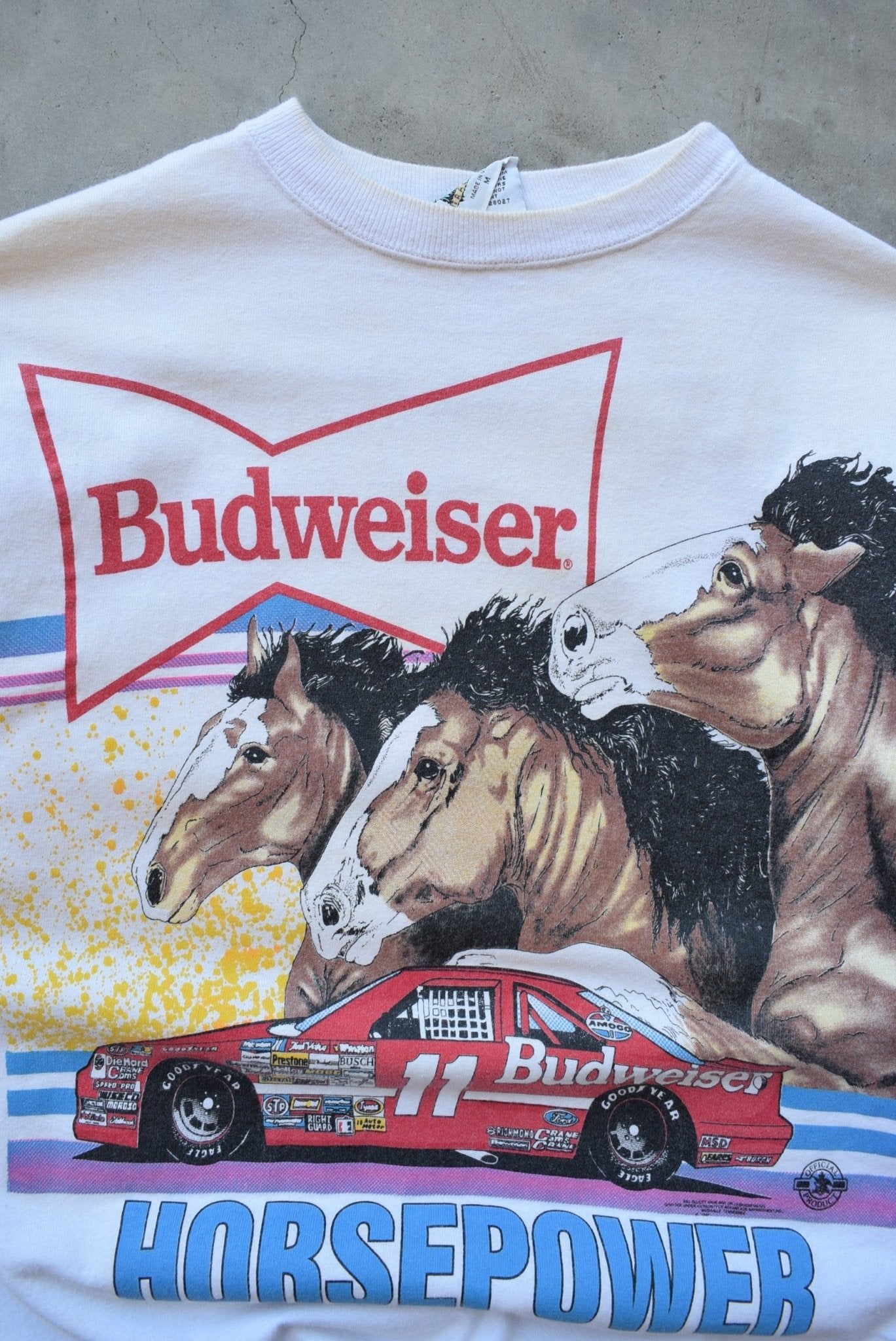 NASCAR x Budweiser White All-Over-Print Tee — 1993 (S) - Retrospective Store