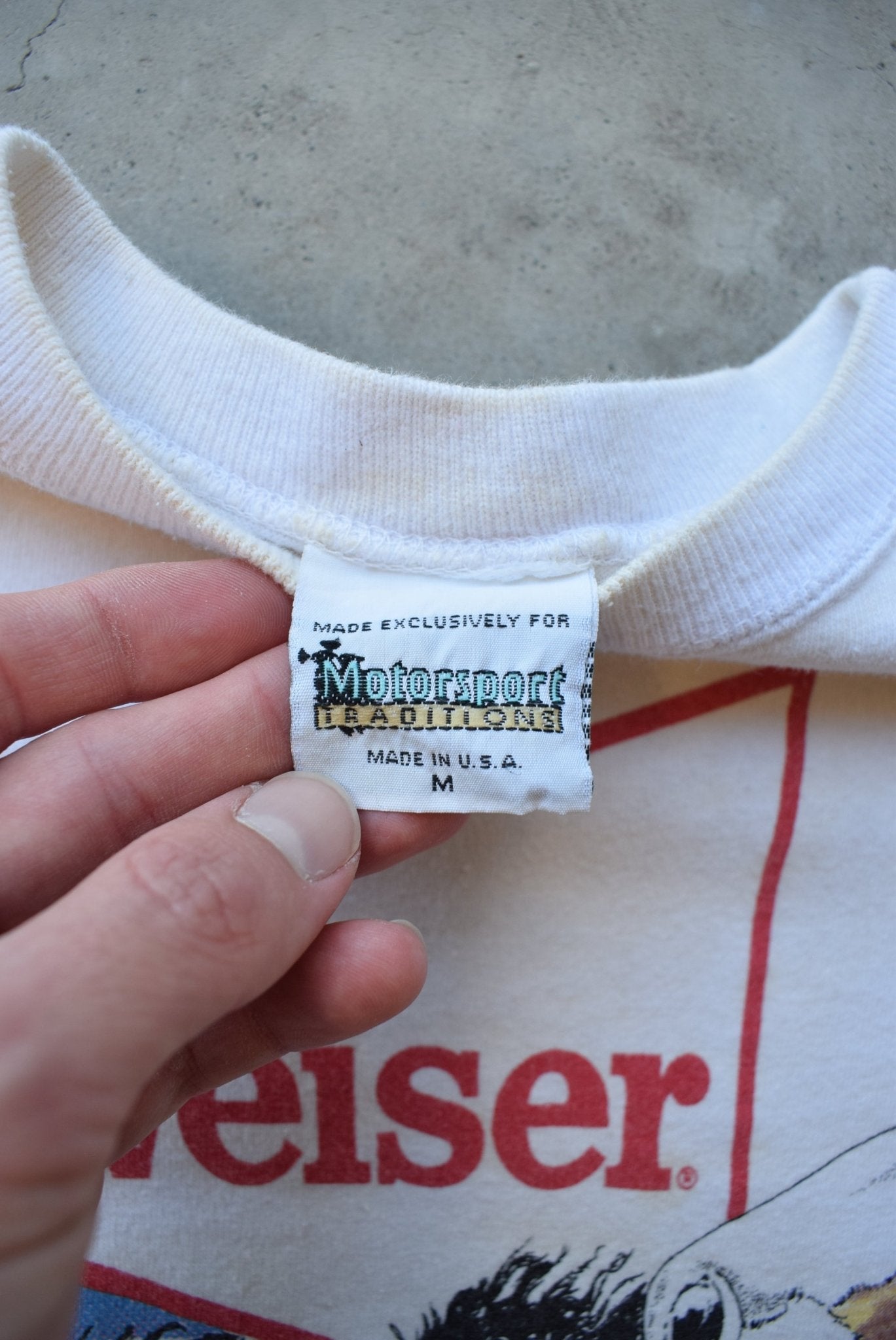 NASCAR x Budweiser White All-Over-Print Tee — 1993 (S) - Retrospective Store