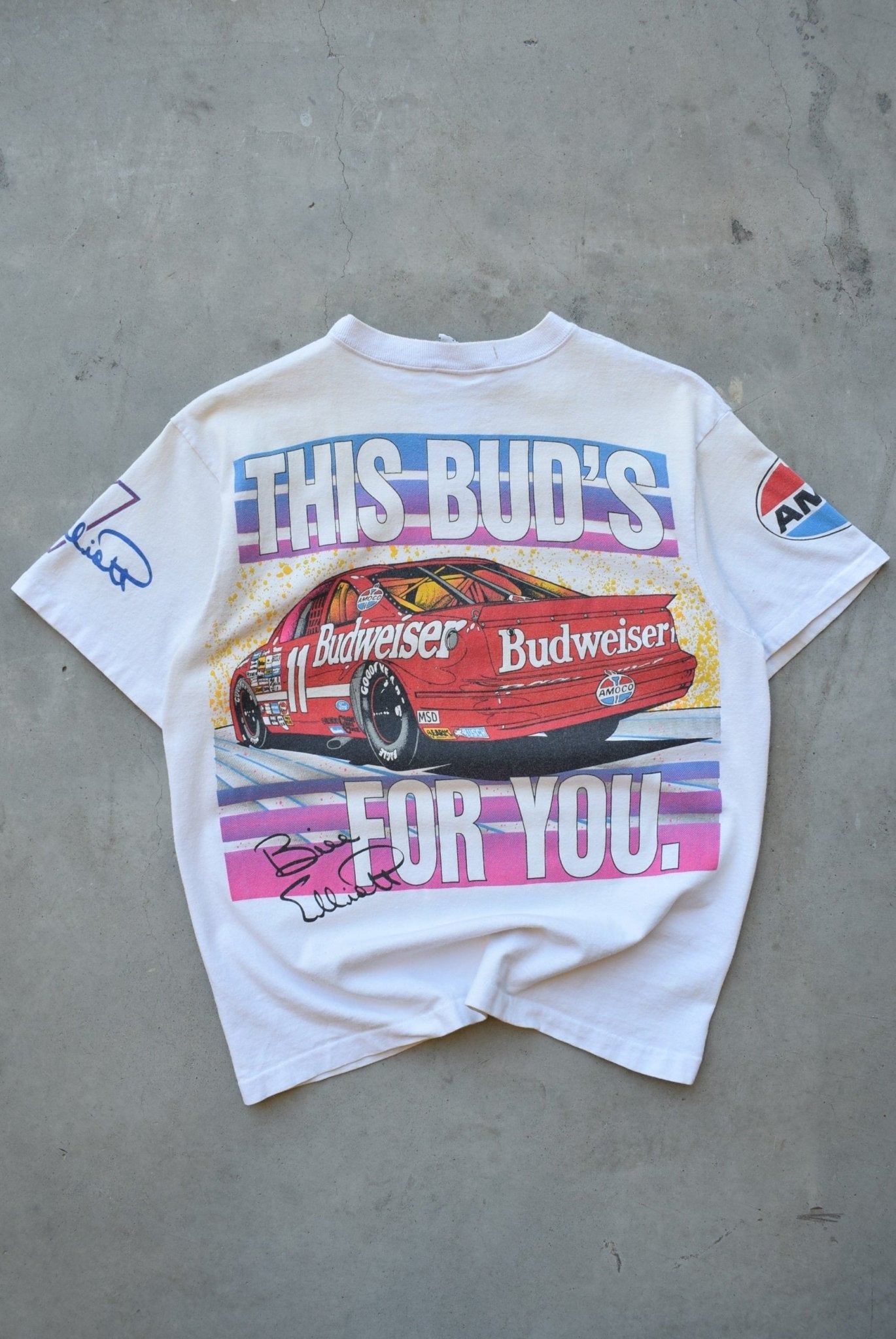 NASCAR x Budweiser White All-Over-Print Tee — 1993 (S) - Retrospective Store