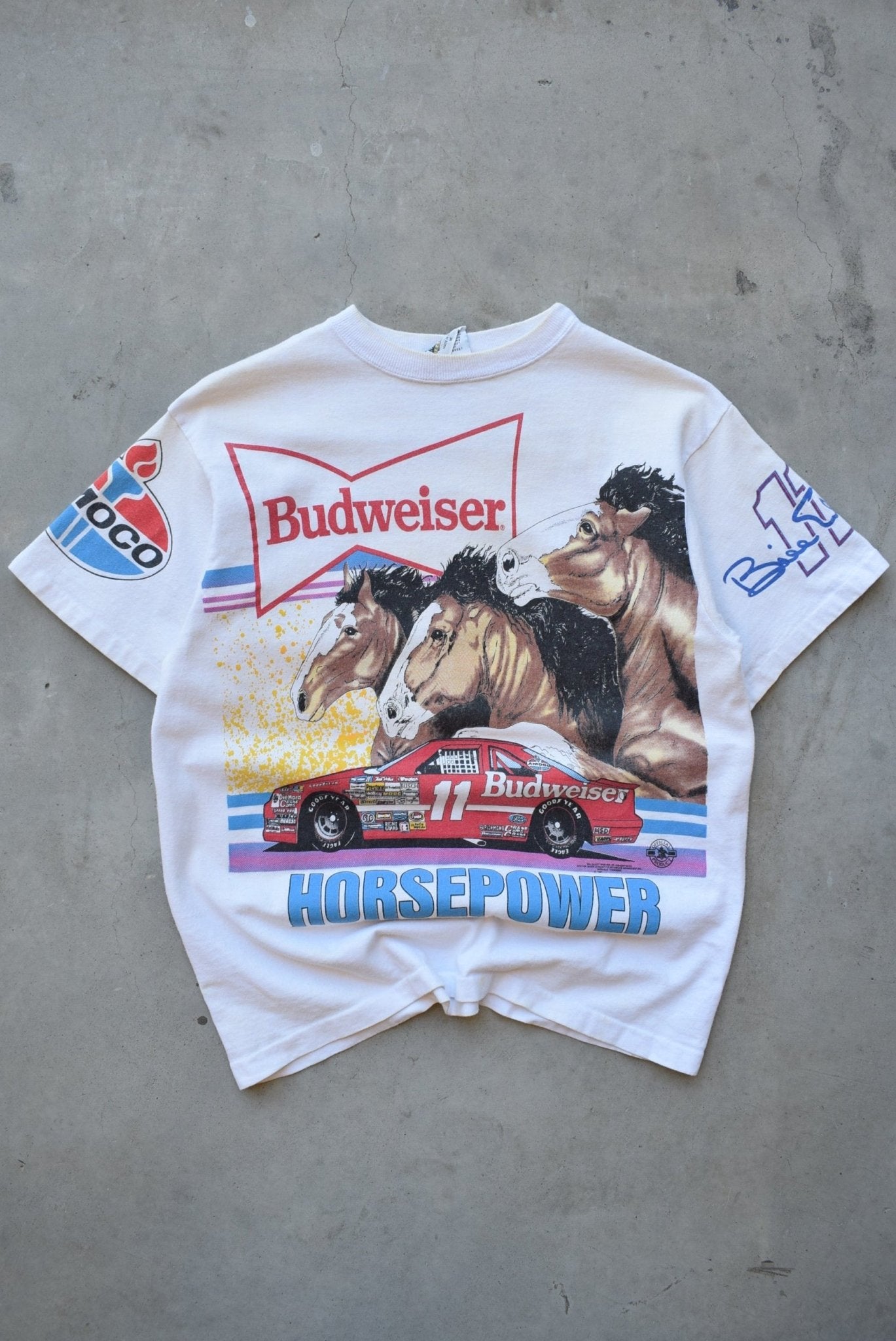 NASCAR x Budweiser White All-Over-Print Tee — 1993 (S) - Retrospective Store