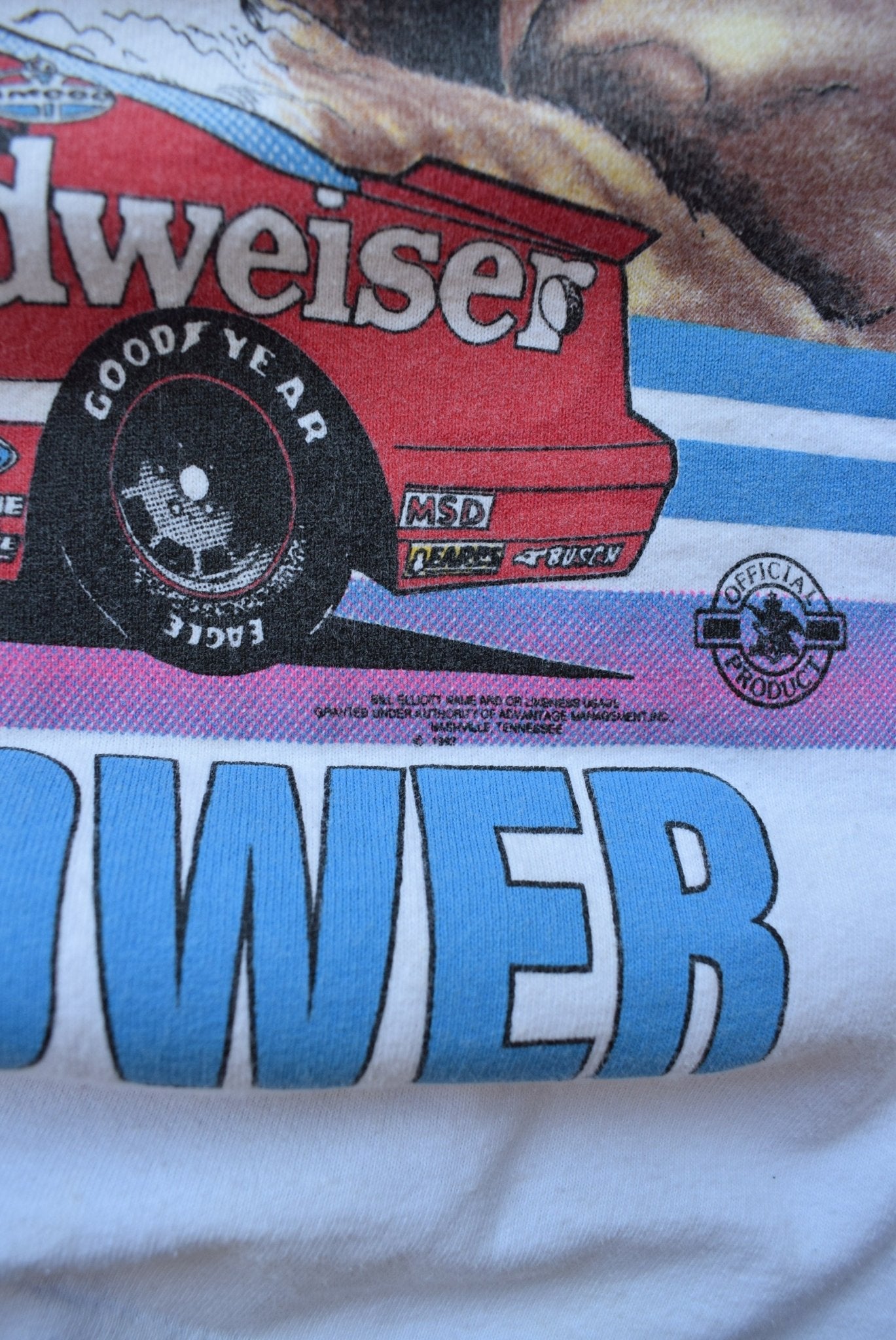 NASCAR x Budweiser White All-Over-Print Tee — 1993 (S) - Retrospective Store