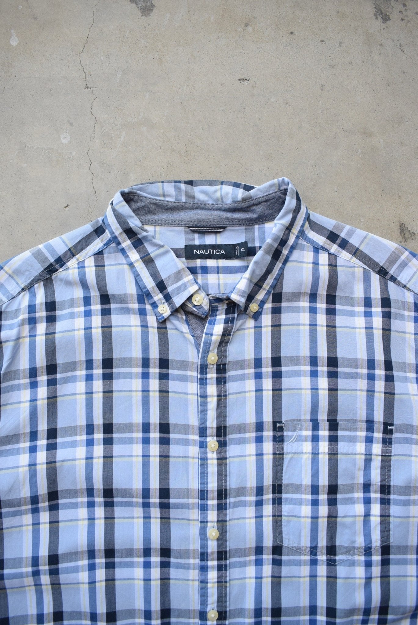 Nautica Baby-Blue Cropped Button Up — 2000s (XL) - Retrospective Store