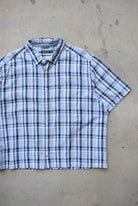 Nautica Baby-Blue Cropped Button Up — 2000s (XL) - Retrospective Store