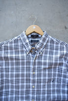 Nautica Black & White Cropped Long Sleeve Button Up — 2000s (L) - Retrospective Store