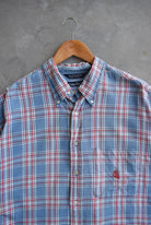 Nautica Blue & Red Cropped Button Up — 2000s (XXL) - Retrospective Store
