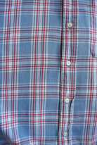 Nautica Blue & Red Cropped Button Up — 2000s (XXL) - Retrospective Store
