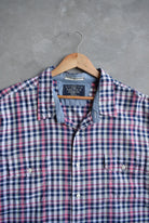 Nautica Blue & Red Cropped Button Up — 2000s (XXL) - Retrospective Store