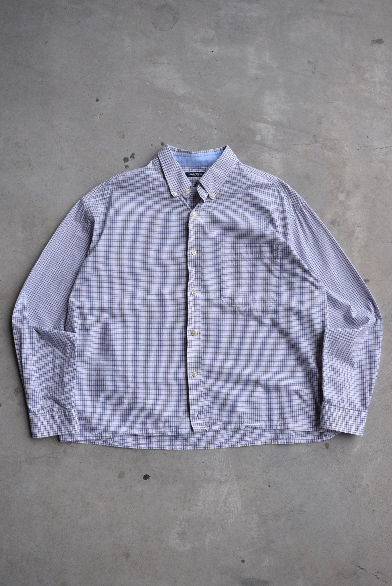 Nautica Cropped Long Sleeve Button Up — 2000s (L) - Retrospective Store