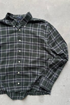 Nautica Green Cropped Long Sleeve Button Up — 2000s (XL) - Retrospective Store