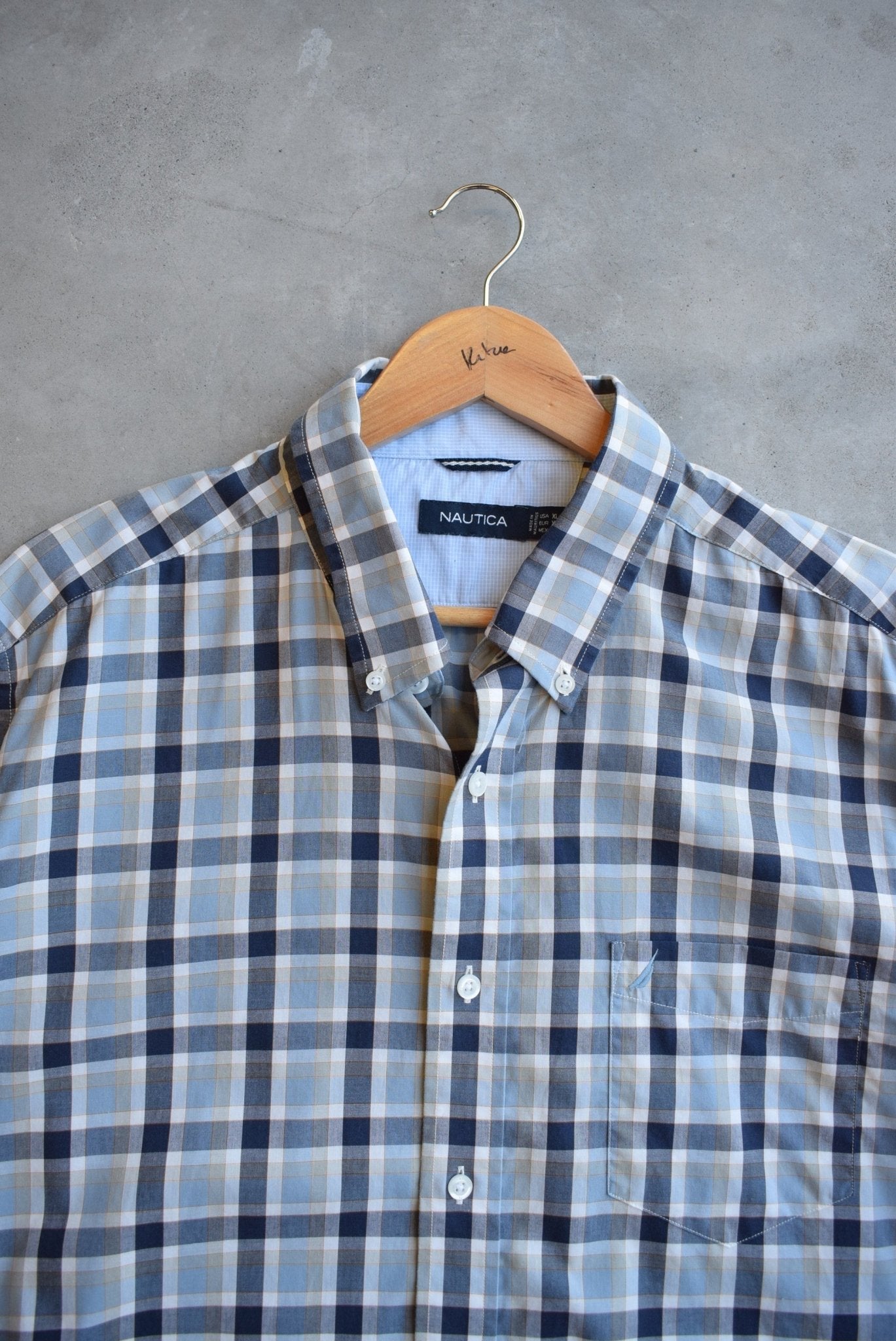 Nautica Grey Cropped Button Up — 2000s (XL) - Retrospective Store
