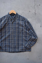 Nautica Grey Cropped Long Sleeve Button Up — 2000s (L/XL) - Retrospective Store