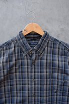 Nautica Grey Cropped Long Sleeve Button Up — 2000s (L/XL) - Retrospective Store