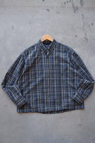 Nautica Grey Cropped Long Sleeve Button Up — 2000s (L/XL) - Retrospective Store