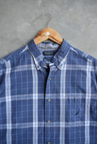 Nautica Navy Cropped Button Up — 2000s (M/L) - Retrospective Store