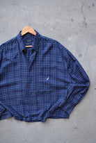 Nautica Navy Cropped Long Sleeve Button Up — 2000s (XXL) - Retrospective Store