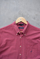 Nautica Red Cropped Long Sleeve Button Up — 2000s (L) - Retrospective Store