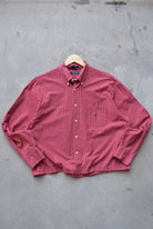 Nautica Red Cropped Long Sleeve Button Up — 2000s (L) - Retrospective Store