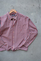 Nautica Red Cropped Long Sleeve Button Up — 2000s (XL) - Retrospective Store