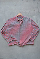 Nautica Red Cropped Long Sleeve Button Up — 2000s (XL) - Retrospective Store