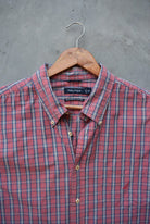 Nautica Red Cropped Long Sleeve Button Up — 2000s (XL) - Retrospective Store