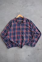 Nautica Red & Navy Cropped Button Up — 2000s (XL) - Retrospective Store