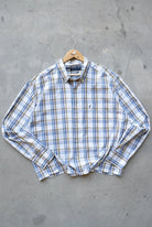 Nautica White & Tan Cropped Long Sleeve Button Up — 2000s (XL/XXL) - Retrospective Store
