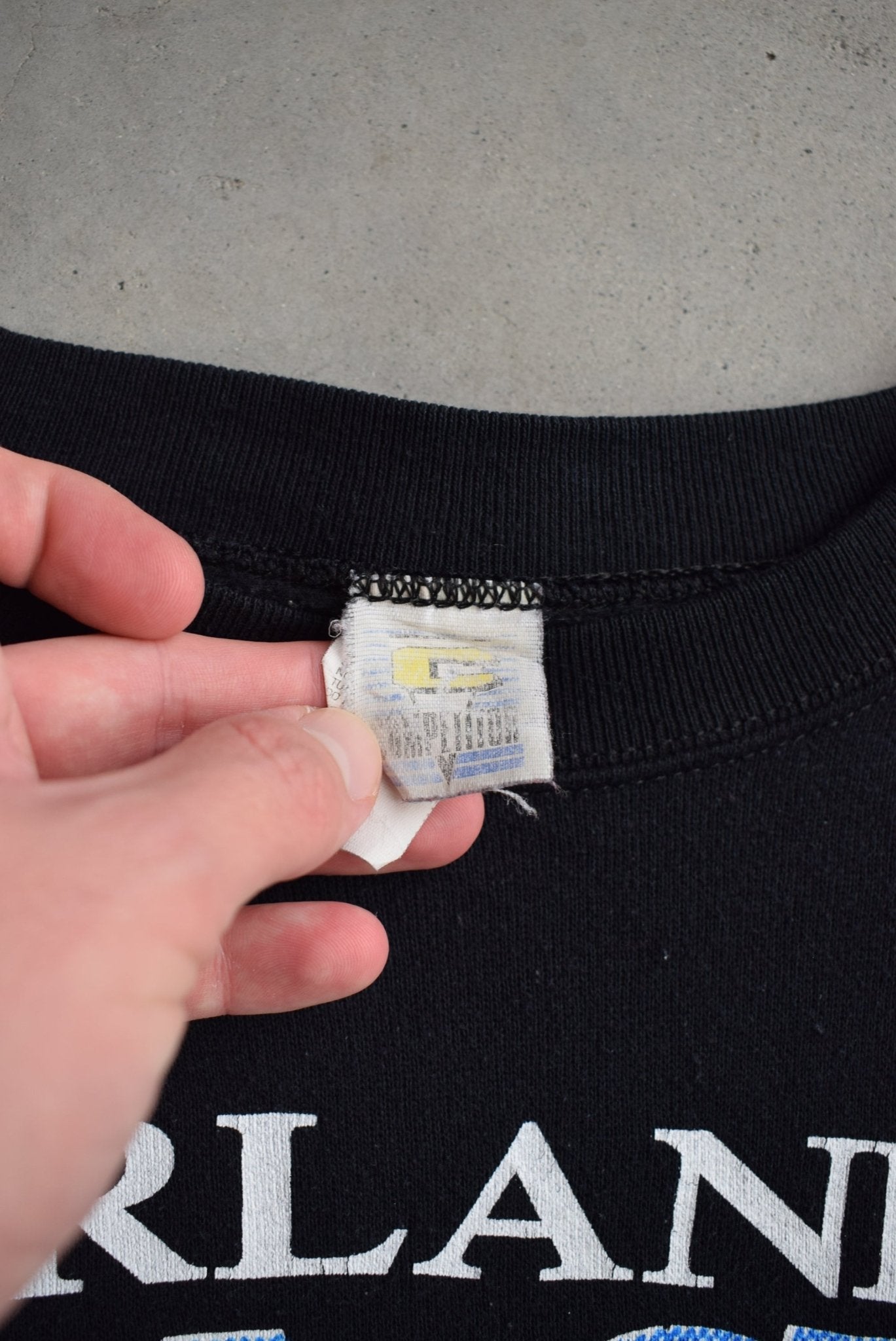NBA Orlando Magic Black Graphic Crewneck — 1990s (M) - Retrospective Store