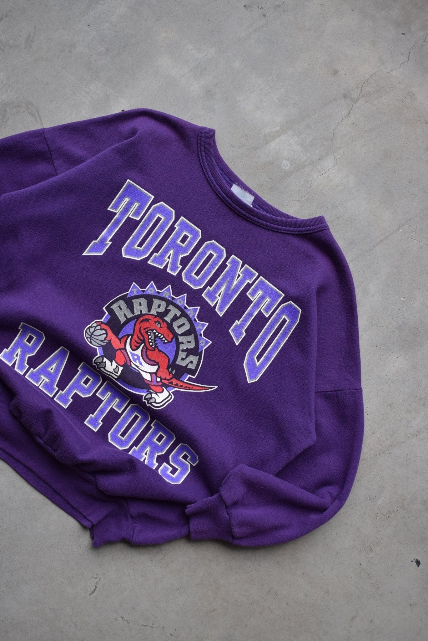 NBA Toronto Raptors Purple Graphic Crewneck — 1990s (S) - Retrospective Store