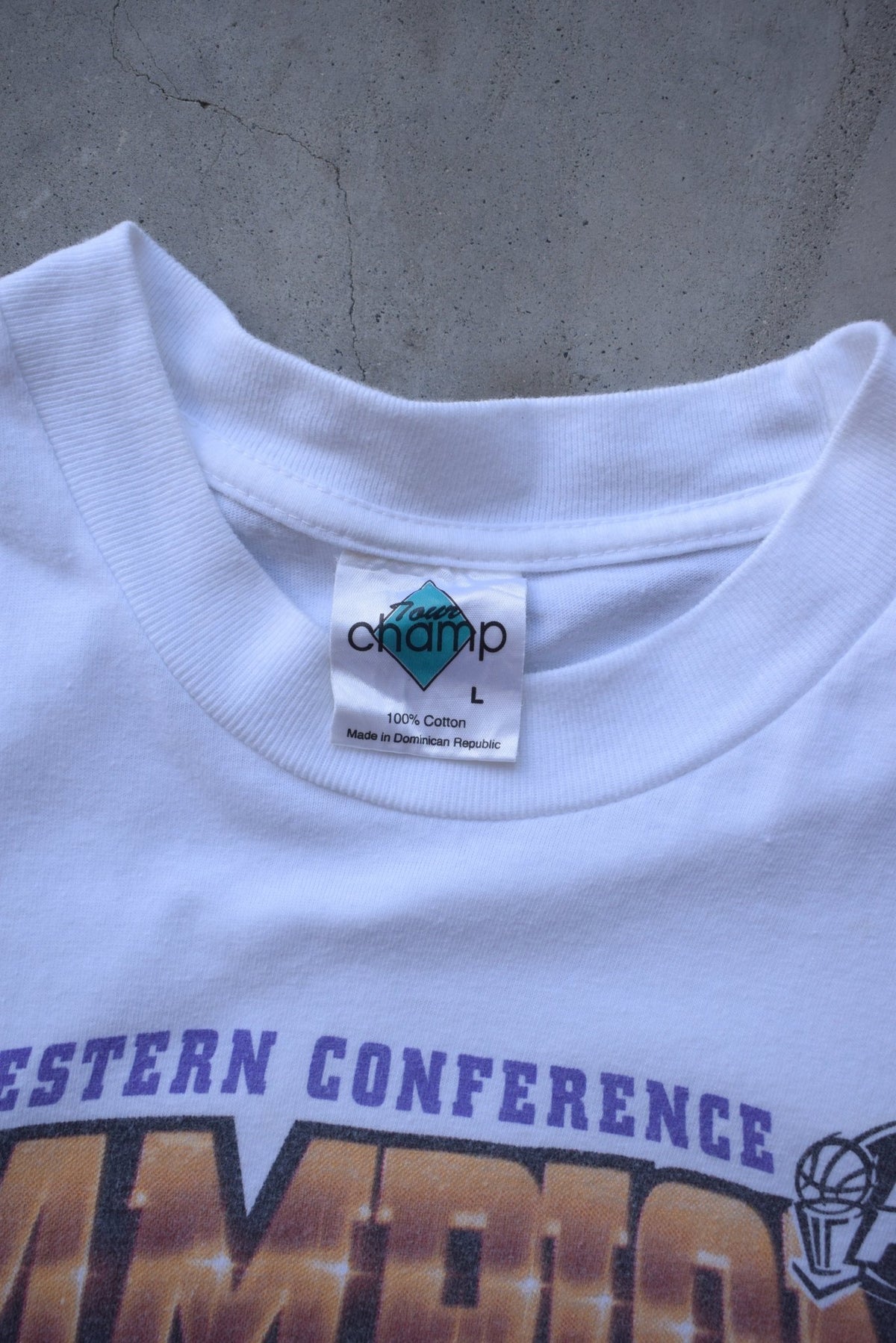 NBA Utah Jazz Champions White Graphic Tee — 1997 (L) - Retrospective Store