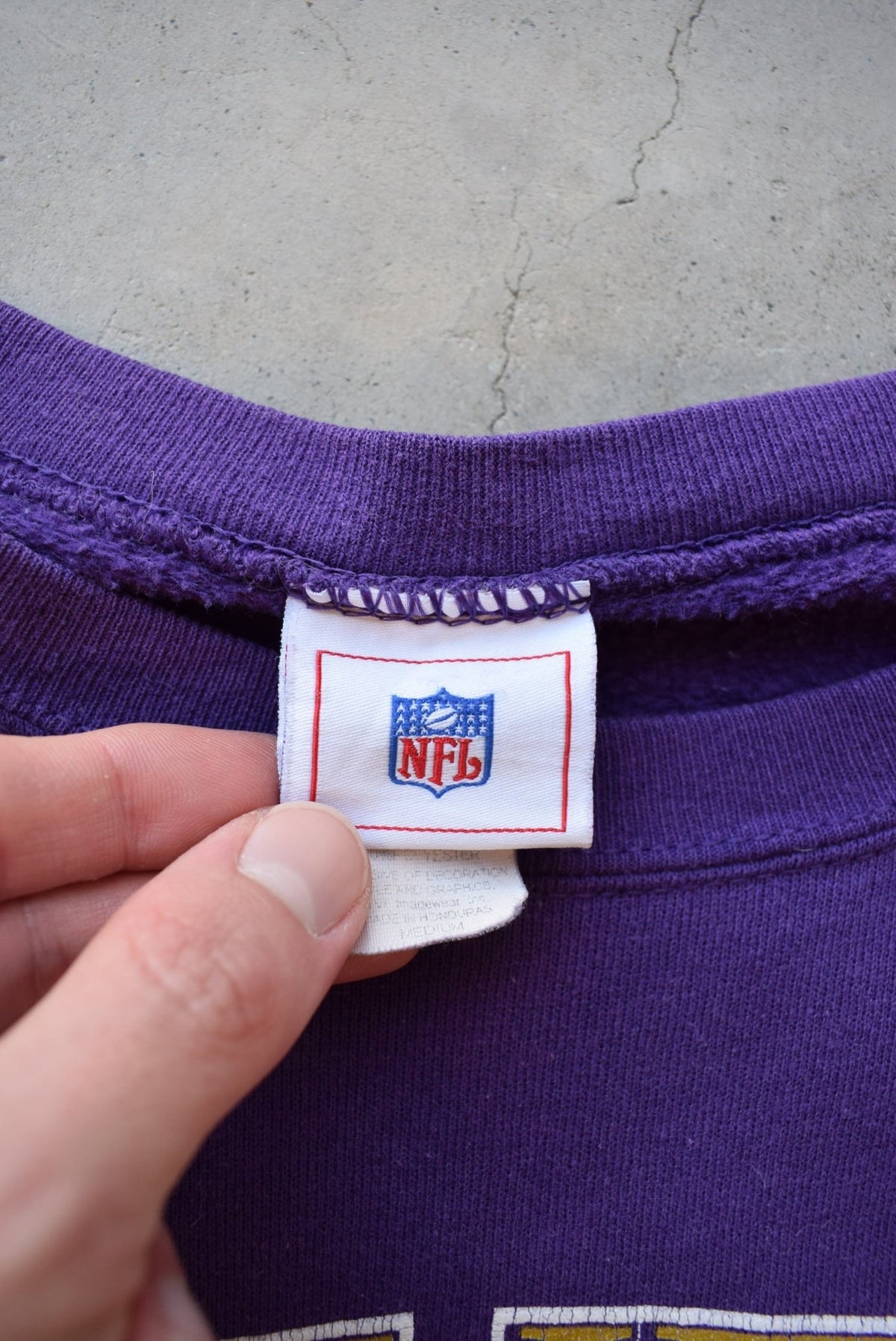 NFL Baltimore Ravens Purple Graphic Crewneck — 1990s (M) - Retrospective Store