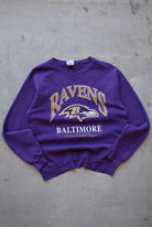 NFL Baltimore Ravens Purple Graphic Crewneck — 1990s (M) - Retrospective Store
