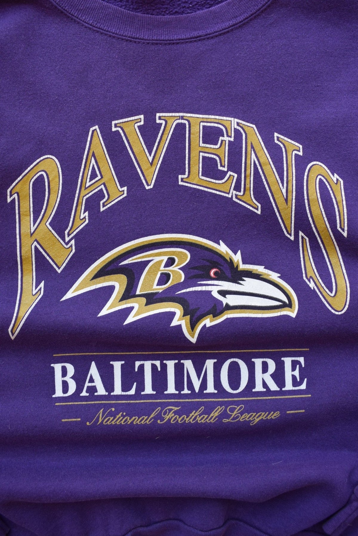 NFL Baltimore Ravens Purple Graphic Crewneck — 1990s (M) - Retrospective Store